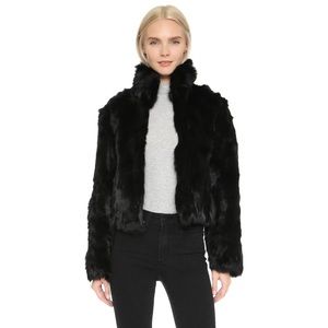 Adrienne landau real fur rabbit coat NWT REVOLVE